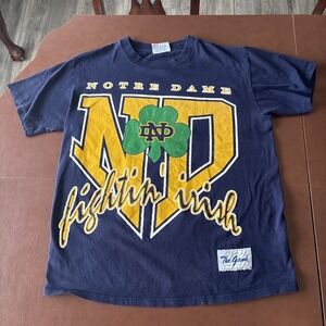 VTG Notre Dame Fighting Irish Navy College Short Sleeve T-Shirt Mens Size M